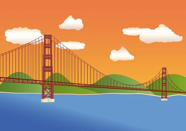 サンフランシスコのゴールデン ゲート ブリッジのイラスト — ストック写真