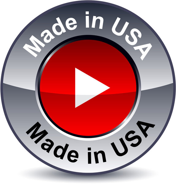 Made in USA round button.