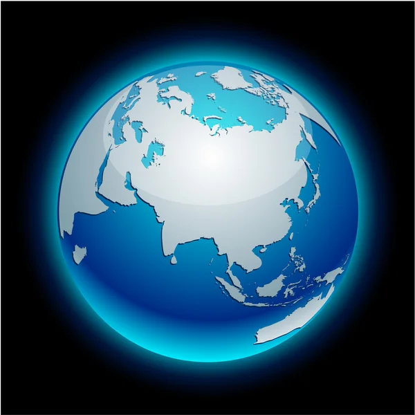 Neon Earth - Eurasia. — Stock Vector