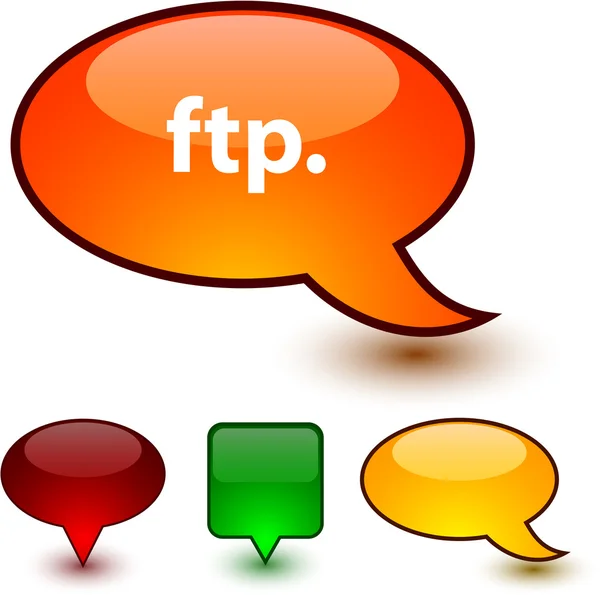 FTP konuşma komik simgeler. — Stok Vektör