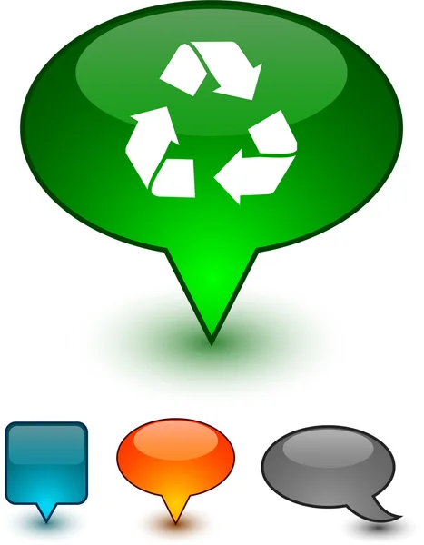 Ανακύκλωσης ομιλία κωμικό εικονίδια. — Διανυσματικό Αρχείο