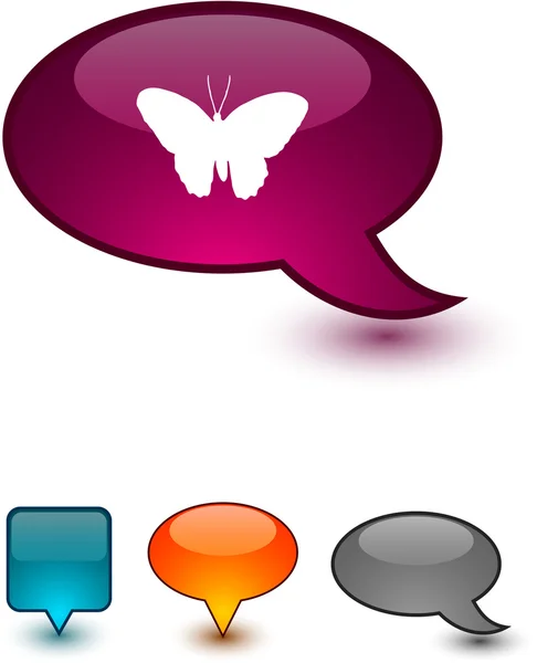 Comic-Ikonen der Schmetterlingssprache. — Stockvektor