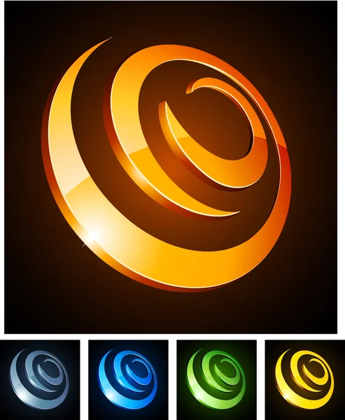 stock vector 3d vibrant spirals.