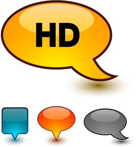 HD beszéd képregény ikonok. — Stock Vector