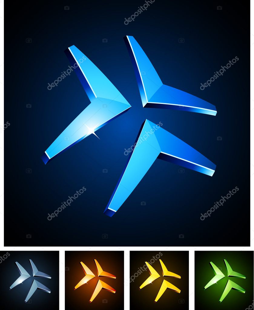 Vector illustration of 3d shiny symbols.