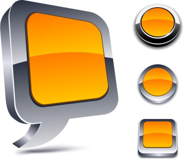 3d orange icons. clipart