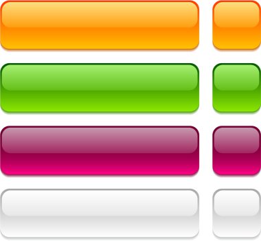 Set of rectangle buttons in different colors. clipart