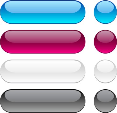 Farklı renkte vektör düğmeleri koleksiyonu.