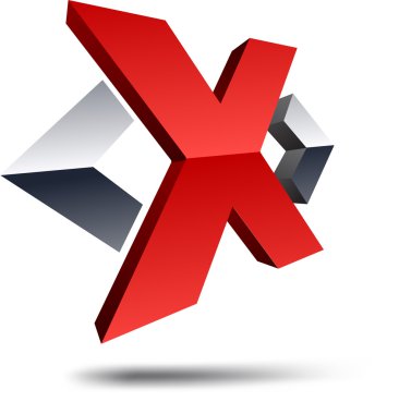 X 3d letter. clipart