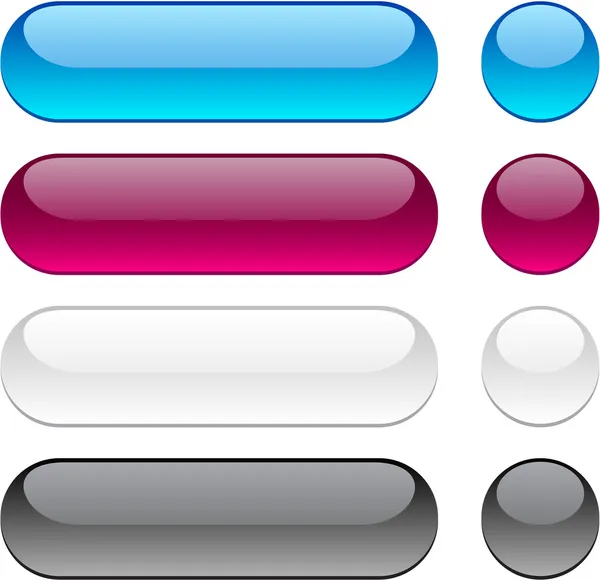 Collection Vector Buttons Different Colors — Stock Vector