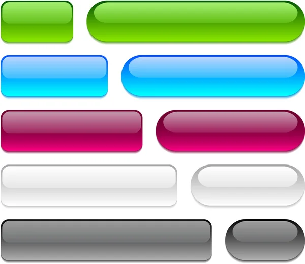Sammlung Von Web Buttons Verschiedenen Farben — Stockvektor