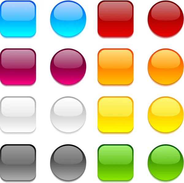 Botones de color vectorial en blanco . — Vector de stock