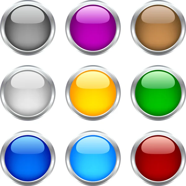 Circle Shiny Buttons Used Mesh — Stock Vector