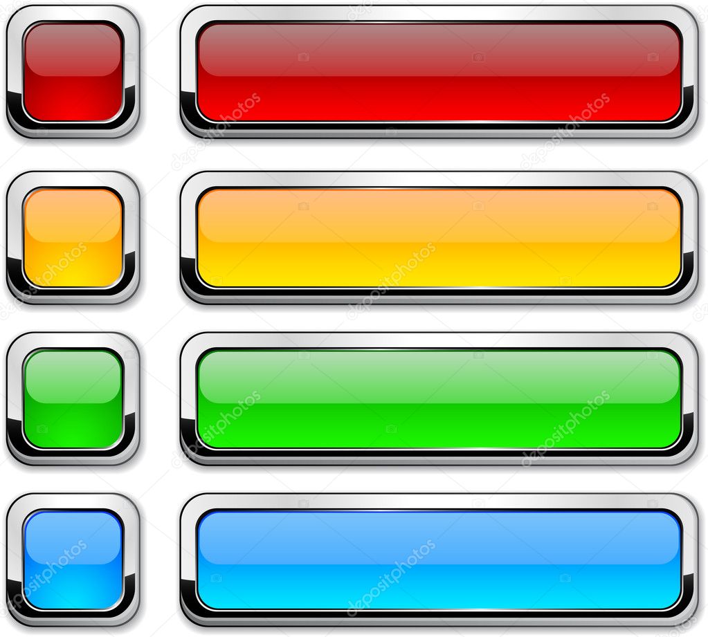 Download Vector rectangular buttons on white. — Stock Vector © Maxborovkov #4968060