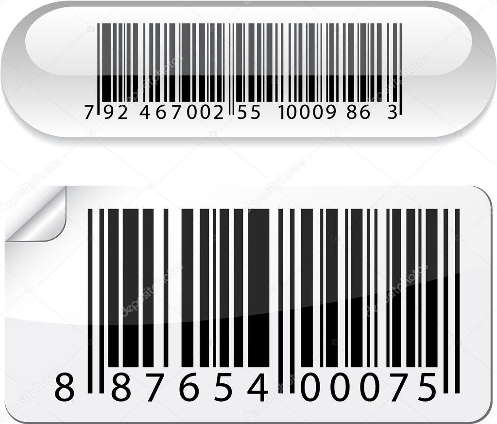 Vector illustration of barcode buttons.
