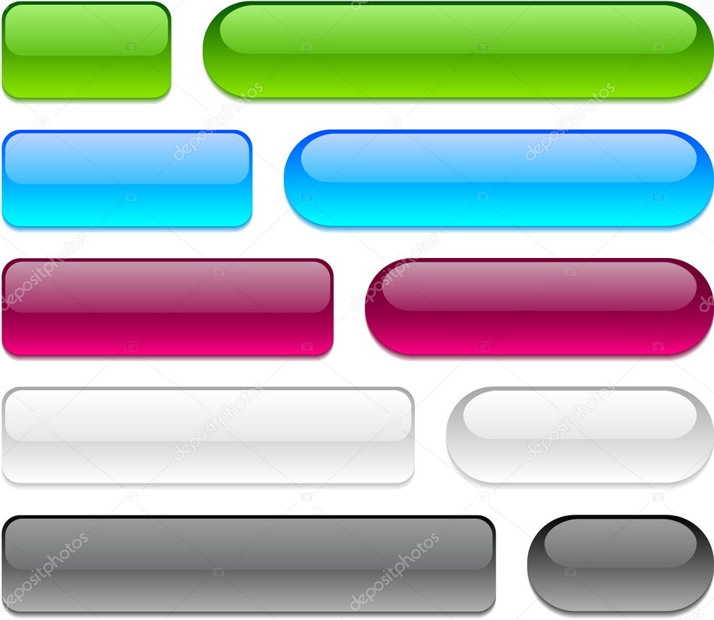 Collection of web buttons in different colors.