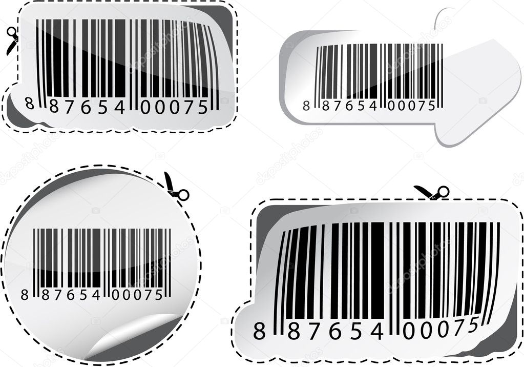 Vector collection of stylized barcodes.