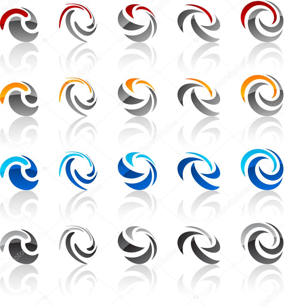 Vector illustration of rotate symbols.