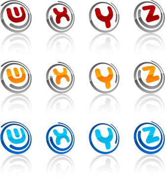 Vector illustration of letter symbols. clipart
