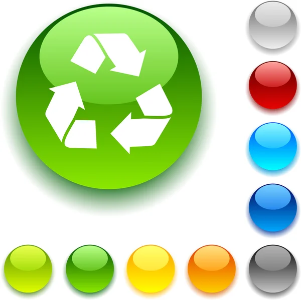 Botón de reciclaje . — Vector de stock