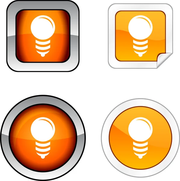 Boutons Web Ampoule Illustration Vectorielle — Image vectorielle