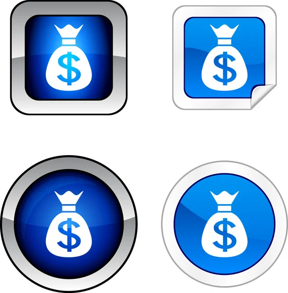 Money Web Buttons Vector Illustration — Stock Vector