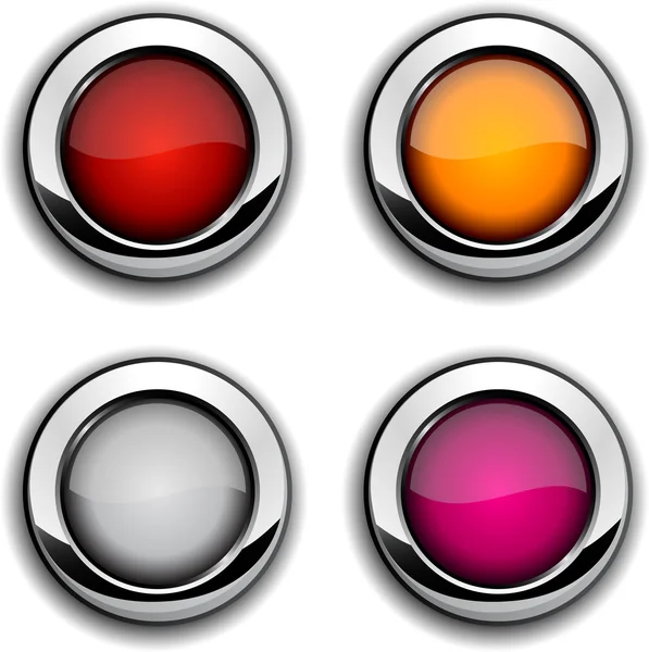 Collection Shiny Buttons Vector Illustration — Stock Vector
