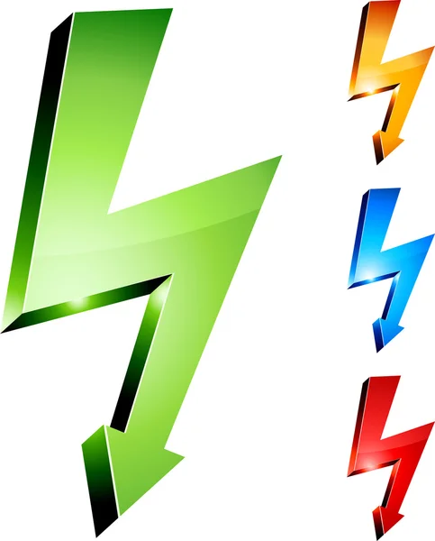 Electricity Warning Symbols Vector Illustration — Stock Vector