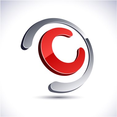 Abstract 3d C icon. clipart