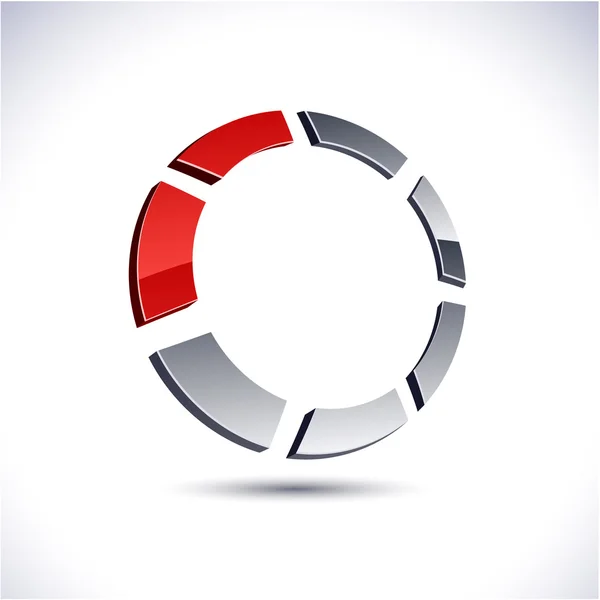 Icono de anillo 3d abstracto . — Vector de stock