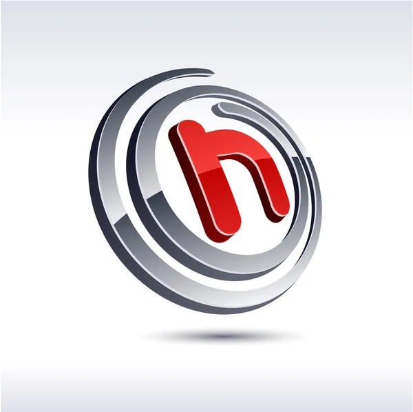 3D ikony litera h. — Wektor stockowy