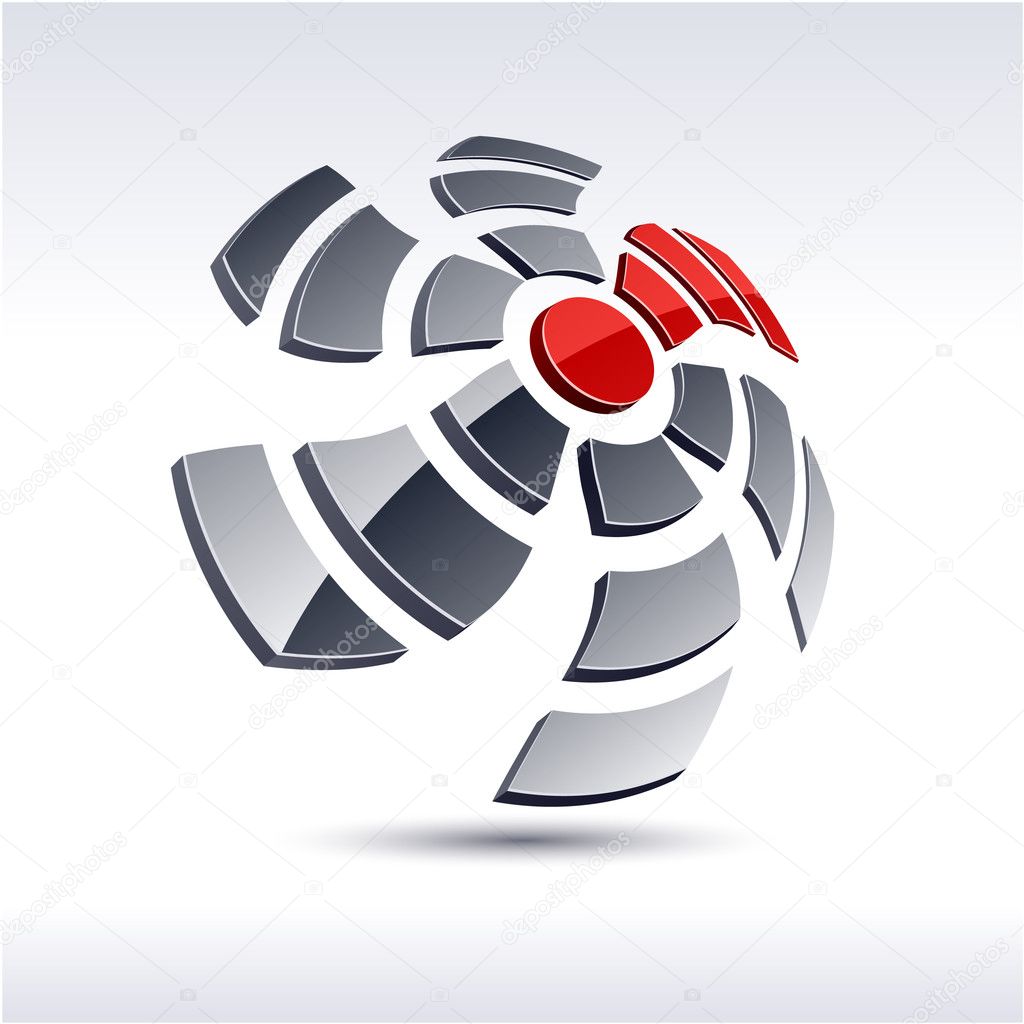 Abstract 3d propeller icon.
