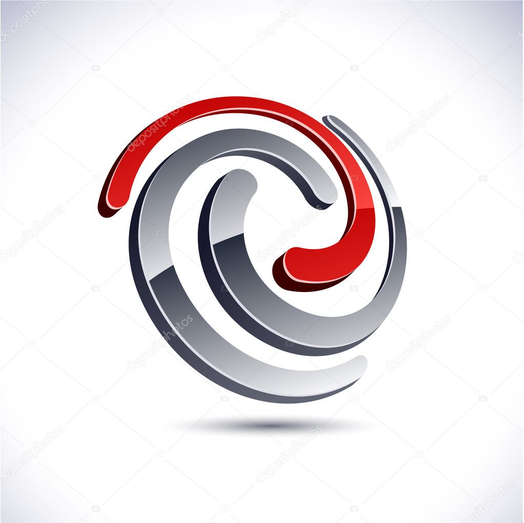 Abstract 3d swirl icon.