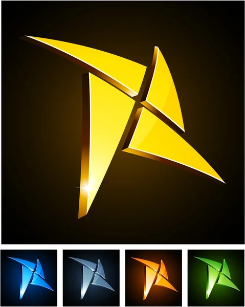 Color vibrant star emblems. — Stock Vector