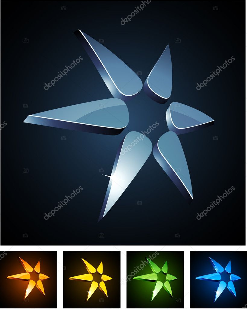 .Vector illustration of star shiny symbols.
