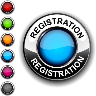 Registration button. clipart