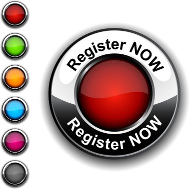 Register now button. clipart