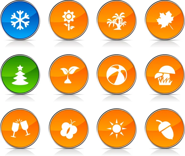 Seasons ikoner. — Stock vektor