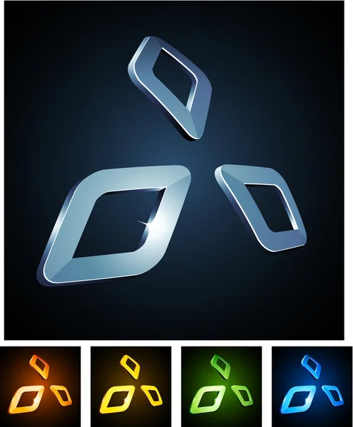 Diamond vibrant emblems. — Stock Vector