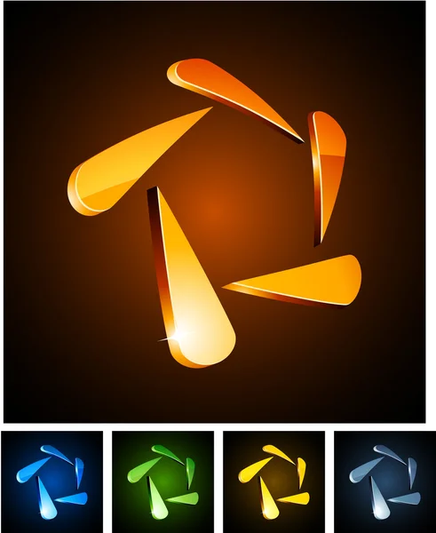 3D-ster emblemen. — Stockvector