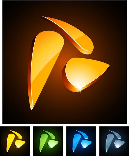 Emblèmes de tourbillon 3d . — Image vectorielle