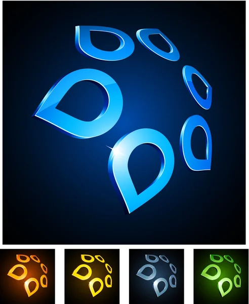 Emblèmes étoiles 3d . — Image vectorielle
