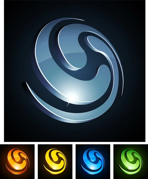 3d swirl emblems. — Stock Vector