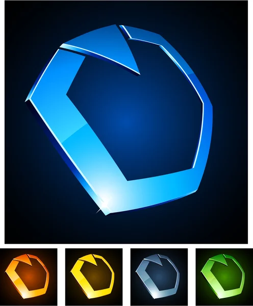 3D ring emblem. — Stock vektor