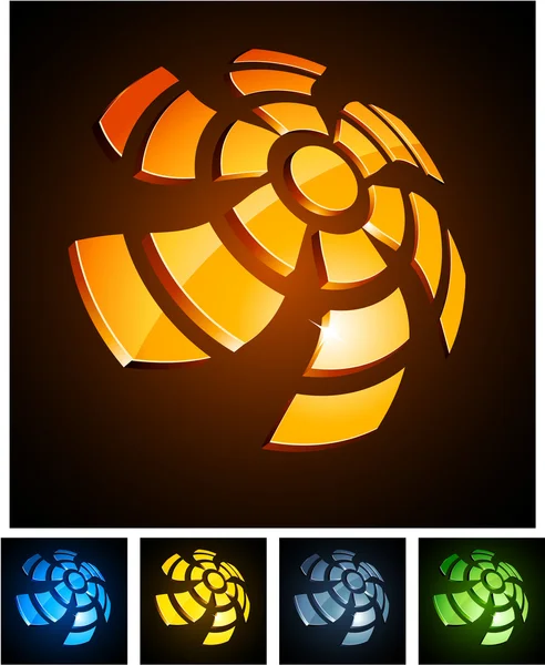 Emblèmes de rotation 3d . — Image vectorielle