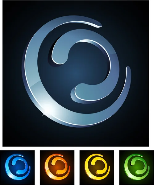 3D-ronde emblemen. — Stockvector