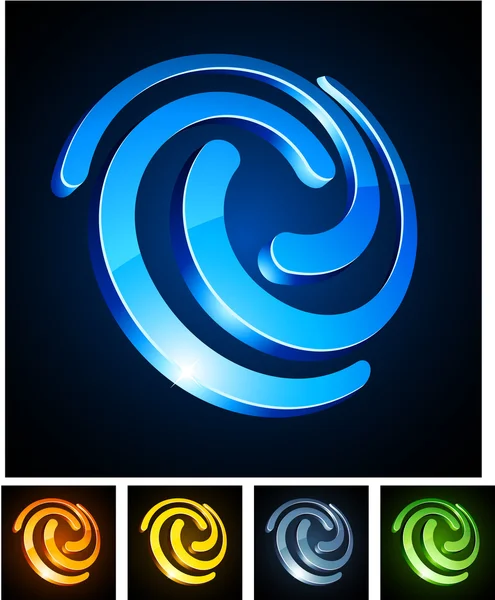3d swirl emblems. — Stock Vector