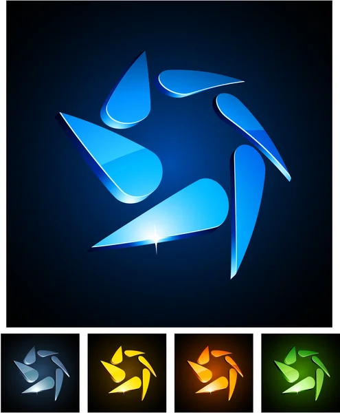 Emblèmes de tourbillon 3d . — Image vectorielle