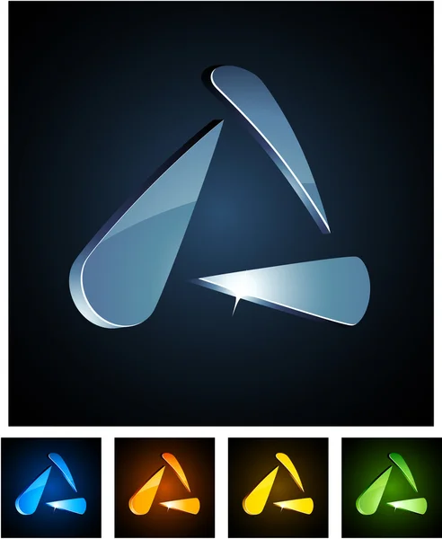 Triangle vibrant 3d . — Image vectorielle