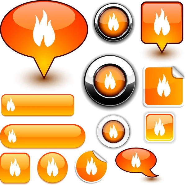 Fire signs. — Stock Vector